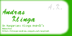 andras klinga business card